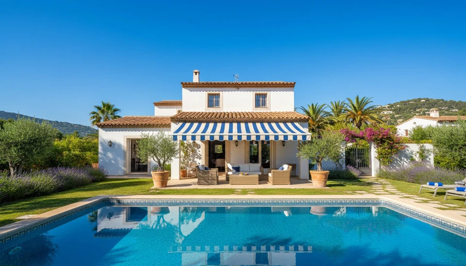 Terrasse en bois dans le jardin avec un grill à l'avant et jeunes gens heureux rassemblés autour d'une table pleine de nourriture pendant la séance de frein d'été